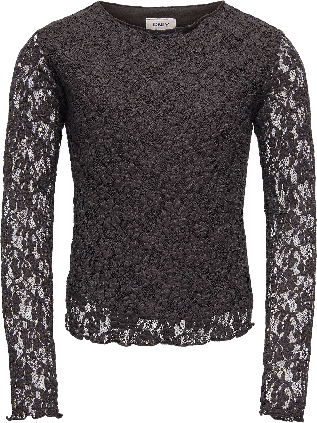 Leika Lace Top, från Only, i färgen Black Coffee.