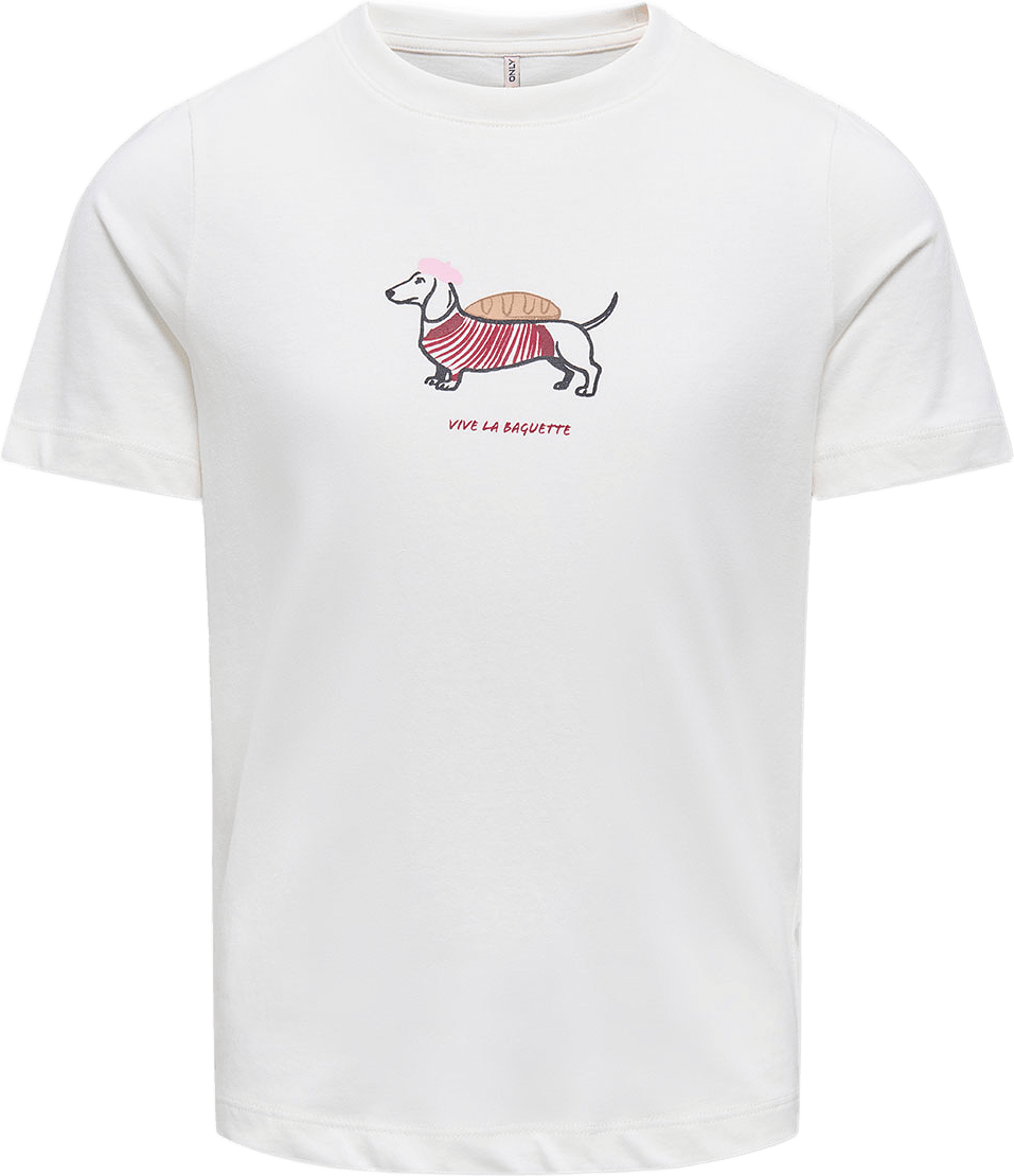 T-shirt LILA, från Only, i färgen Cloud Dancer Dog.