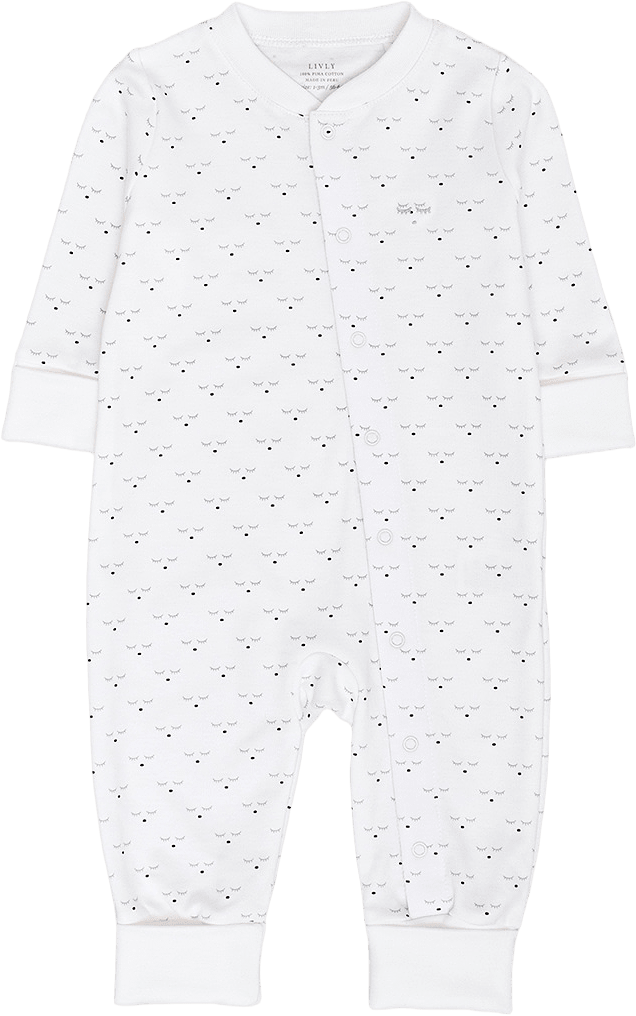 Mini Sleeping Cutie Overall, från Livly, i färgen White.