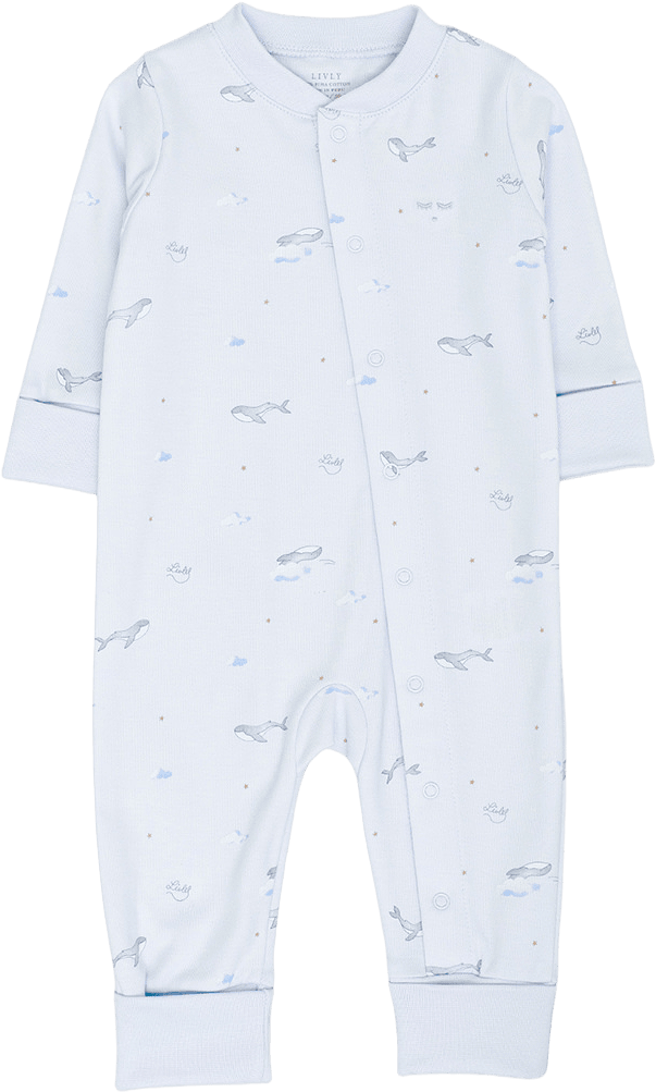 Whales Overall, från Livly, i färgen Blue.
