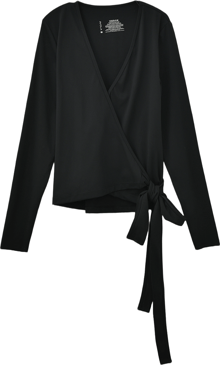 Sports wrap top TEOLINA, från AVOLA, i färgen Black.