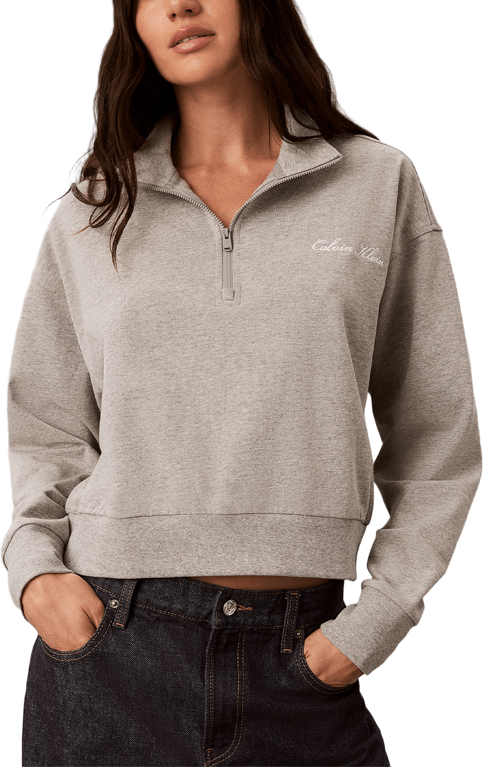 Heavy Jersey Zip, från Calvin Klein, i färgen B10 Grey Heather.