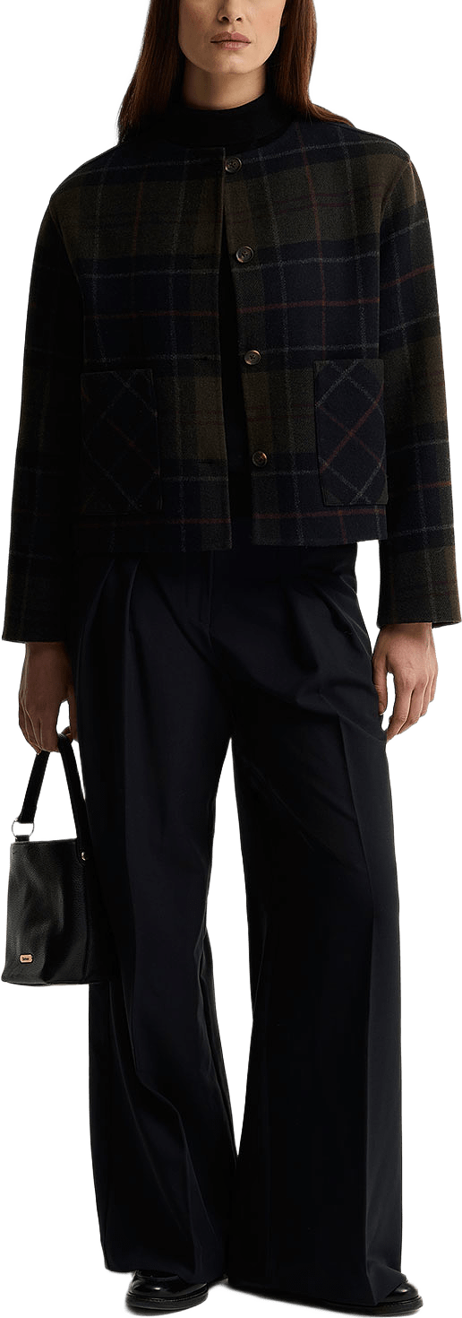 Barbour Marlow Tartan Wool Overshirt, från Barbour, i färgen Shadow Classic Tartan.