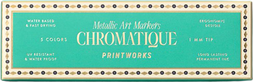 Metallic Art Markers, 5-pack, från Printworks, i färgen Green.