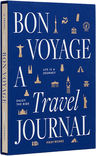 Bon Voyage - Travel Journal, från Printworks, i färgen Blue/Beige.