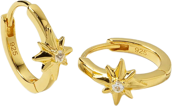 North Star Hoop Earrings, från Syster P, i färgen Gold.