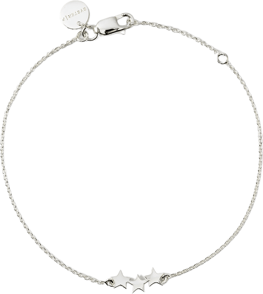 Snap Bracelet Plain Triple Star, från Syster P, i färgen Silver.