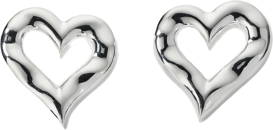 Puff Heart Earrings, från Syster P, i färgen Silver.