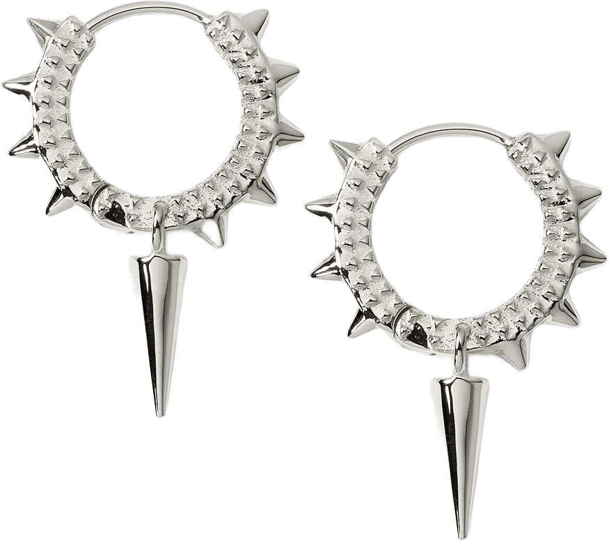 Harvey Heavy Spike Hoops, från Syster P, i färgen Silver.