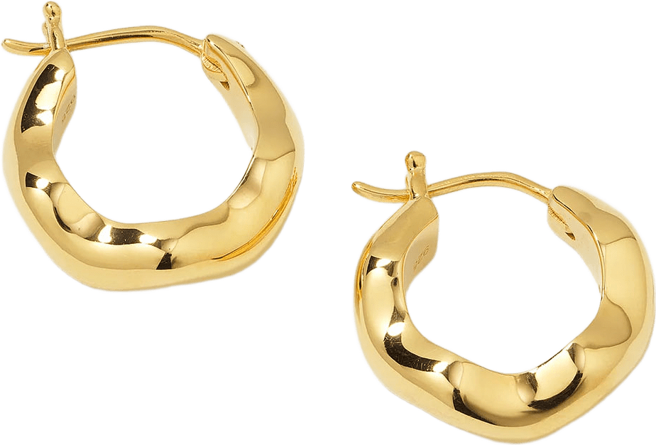 Bolded Wavy Earrings Shiny, från Syster P, i färgen Gold.