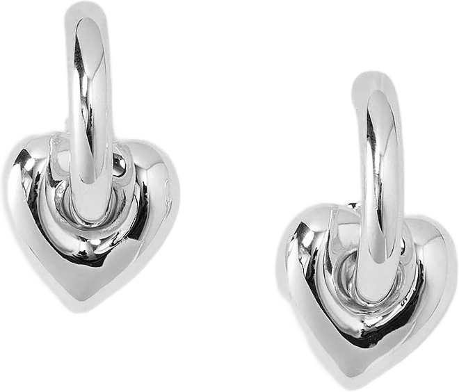 La La Love Fat Heart Earrings, från Syster P, i färgen Silver.