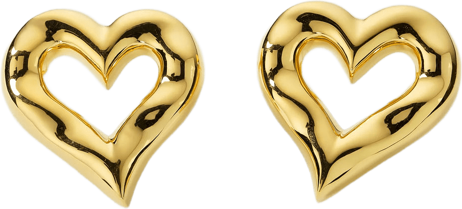 Puff Heart Earrings, från Syster P, i färgen Gold.