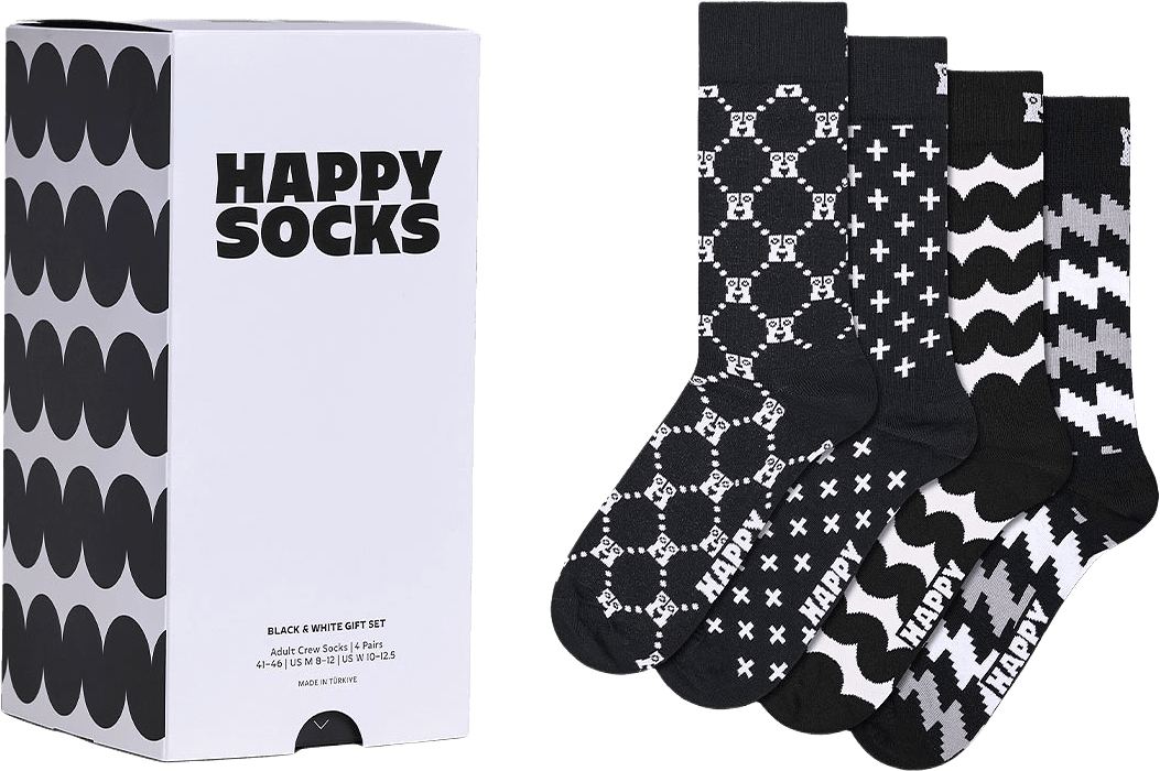 4-Pack Graphic Socks Gift Set, från Happy Socks, i färgen Black.