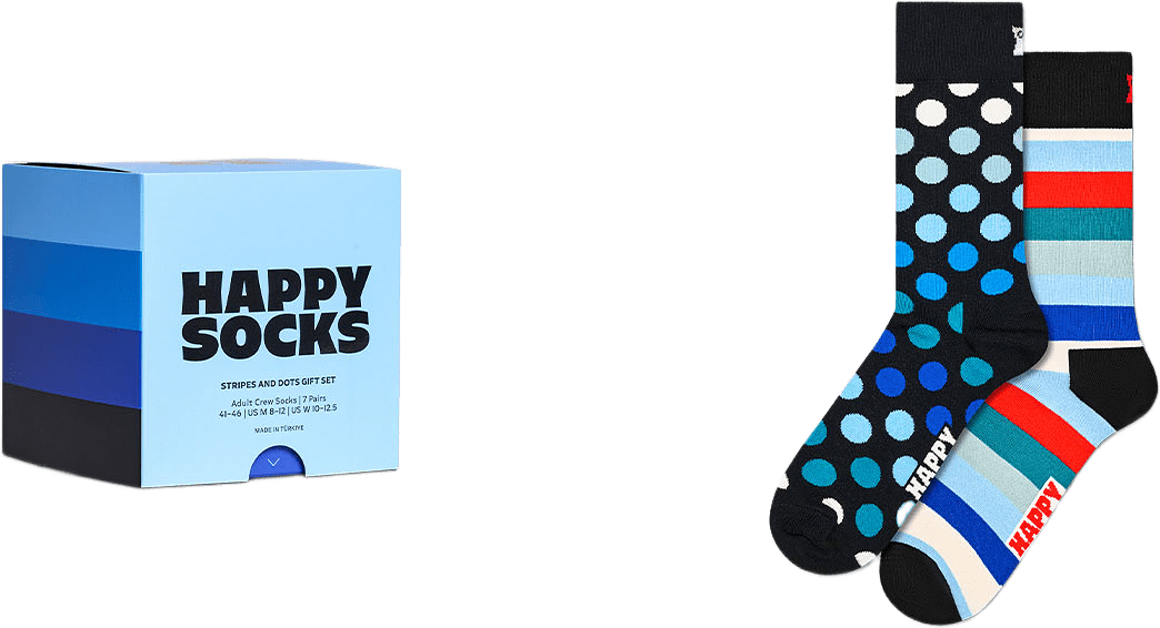 2-Pack Graphic Socks Gift Set, från Happy Socks, i färgen Navy.