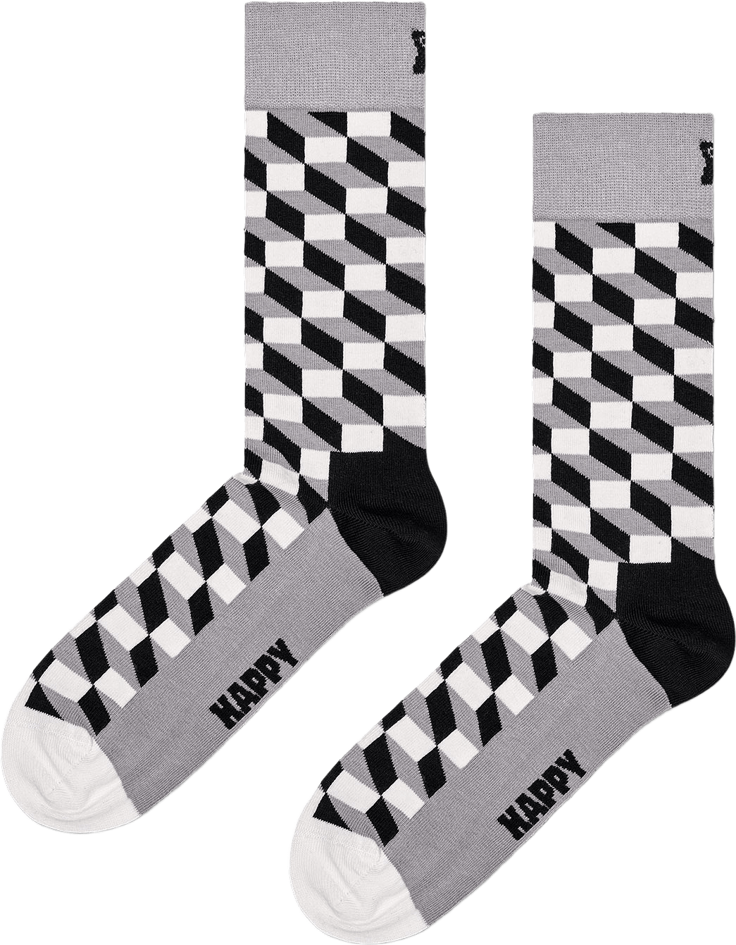 Filled Optic Sock, från Happy Socks, i färgen Grey.