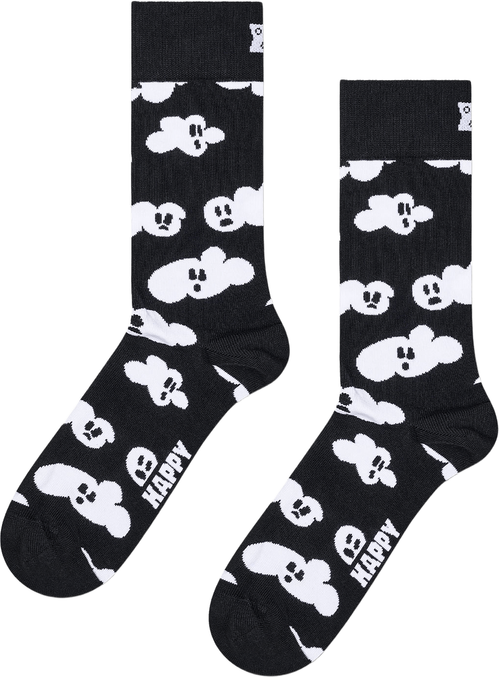 Cloudy Ghost Sock, från Happy Socks, i färgen Black.
