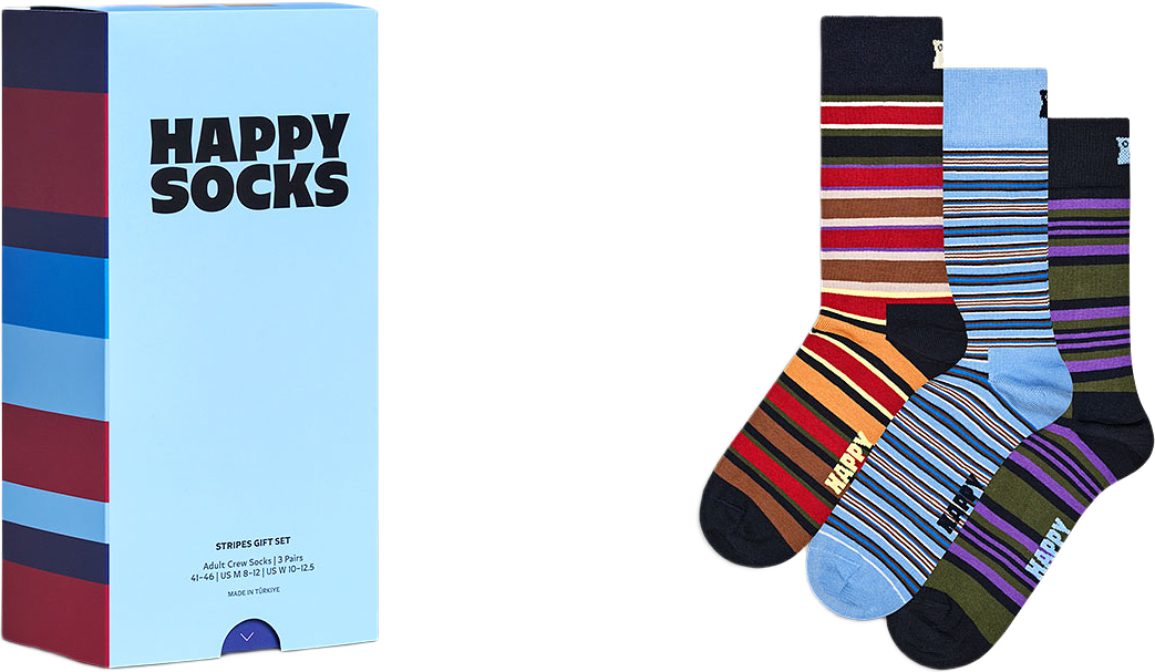 3-Pack Graphic Socks Gift Set, från Happy Socks, i färgen Navy.