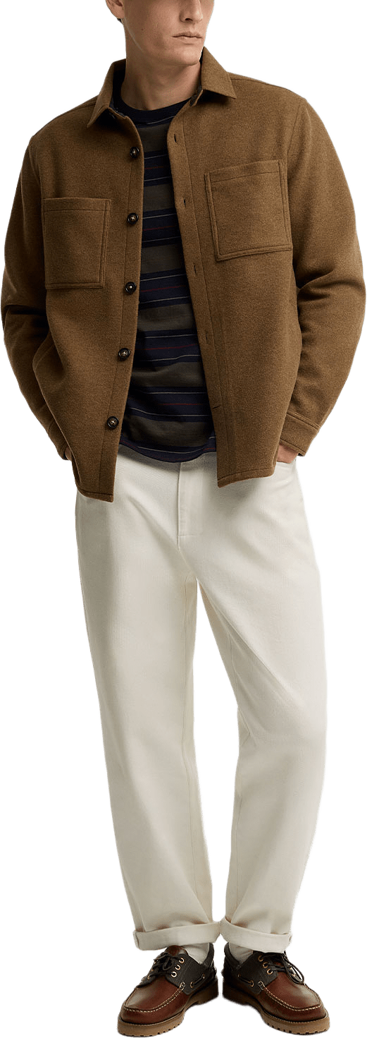 Barbour Marltown Tailored Wool Blend Overshirt, från Barbour, i färgen Sandstone.
