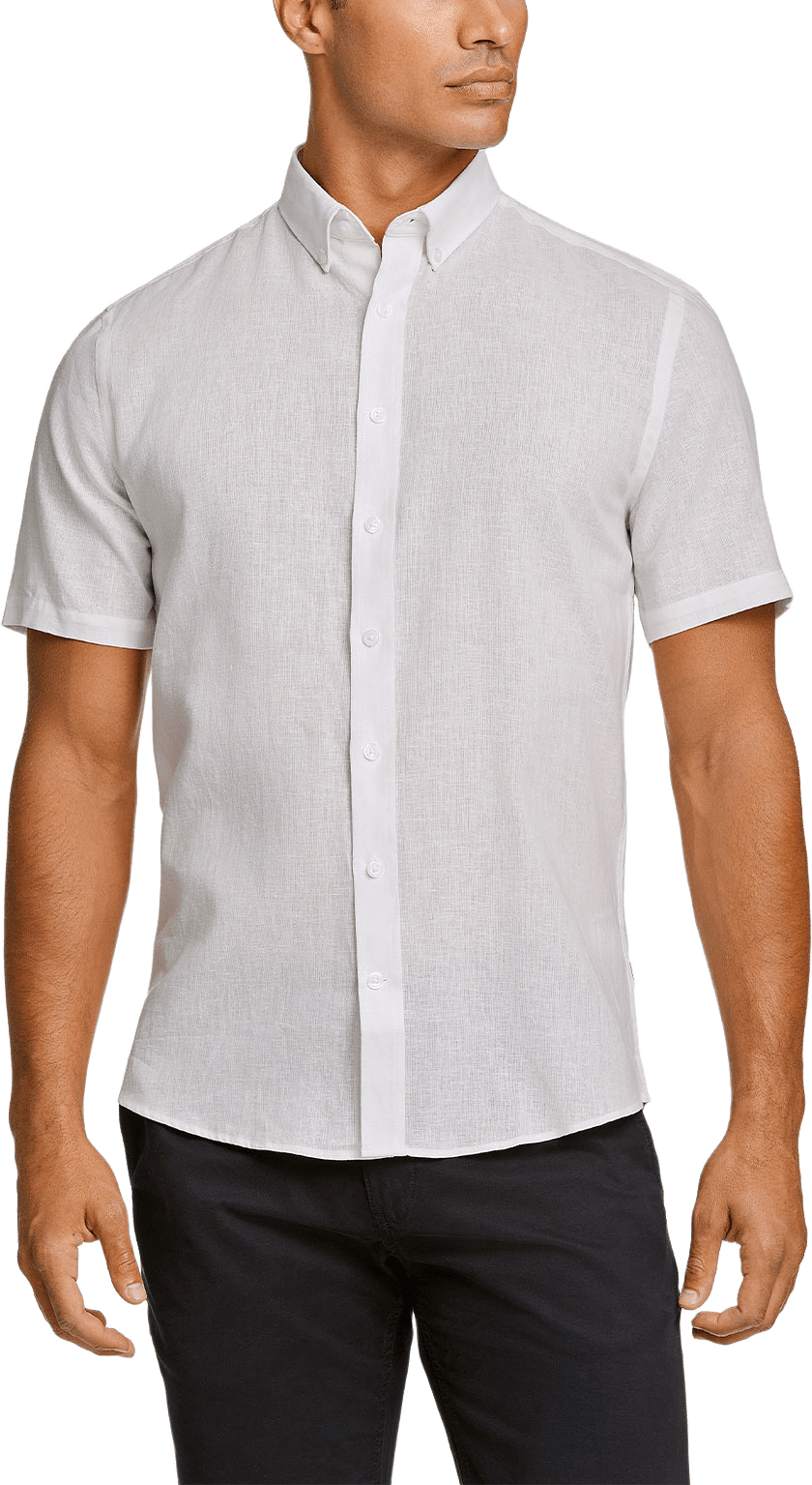 Linen/cotton S/S Shirt, från Lindbergh, i färgen White.
