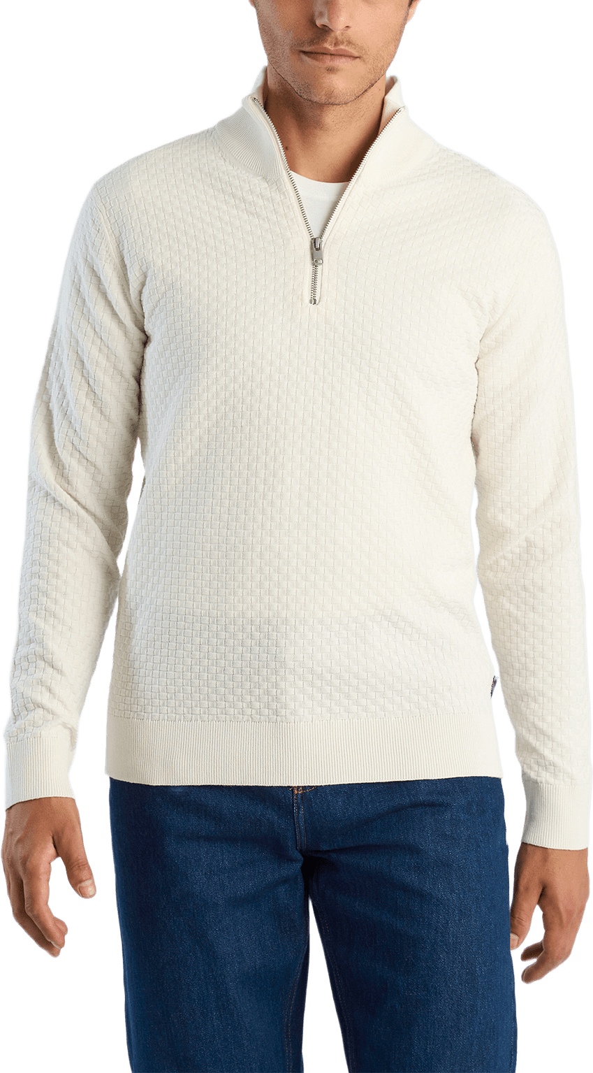Structure half zip, från Lindbergh, i färgen Off White.