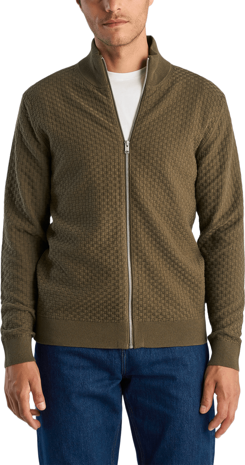 Cardigan, från Lindbergh, i färgen Army.