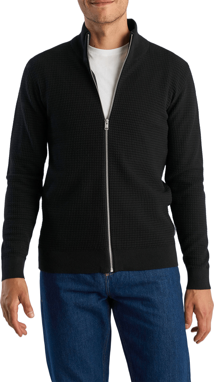 Knitted zip cardigan, från Lindbergh, i färgen Black.