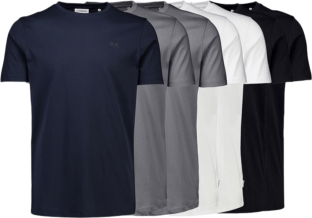 7-pack logo tee S/S, från Lindbergh, i färgen Bl-na-gr-wh.