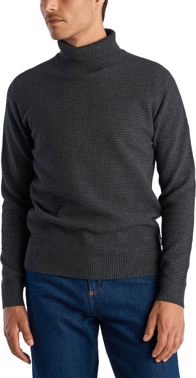 Structure roll-neck knit, från Lindbergh, i färgen Charcoal.