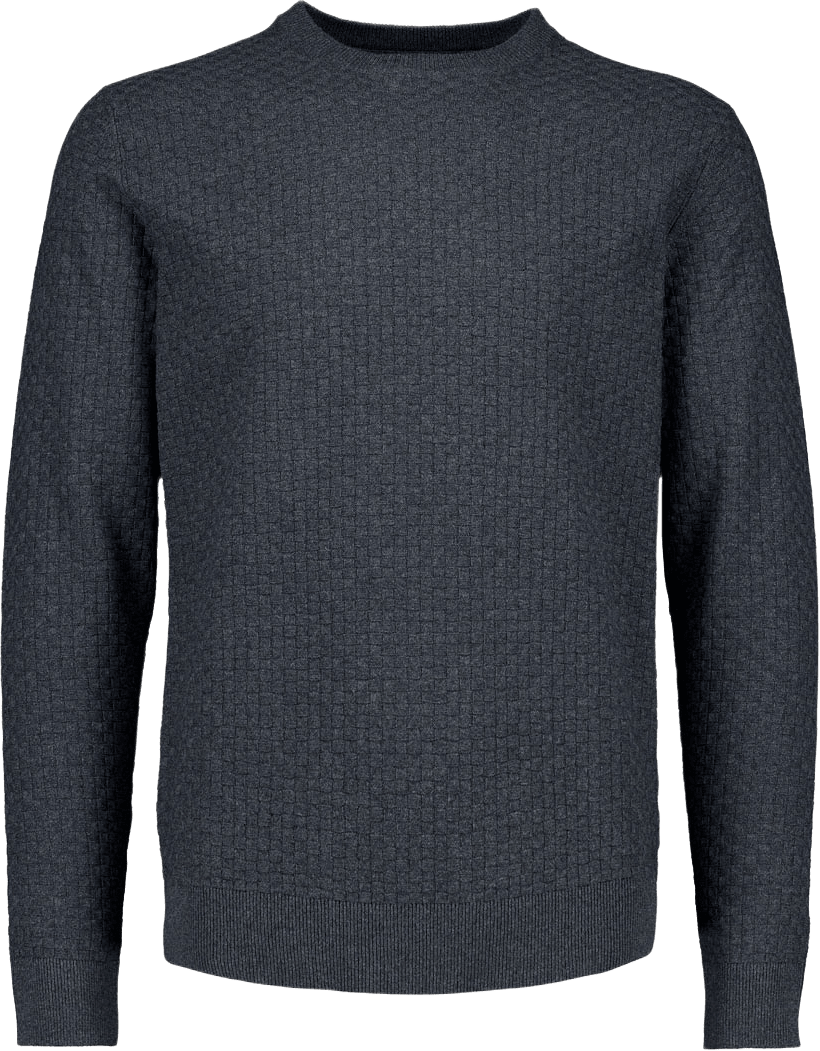 Structure o-neck knit L/S, från Lindbergh, i färgen Charcoal.