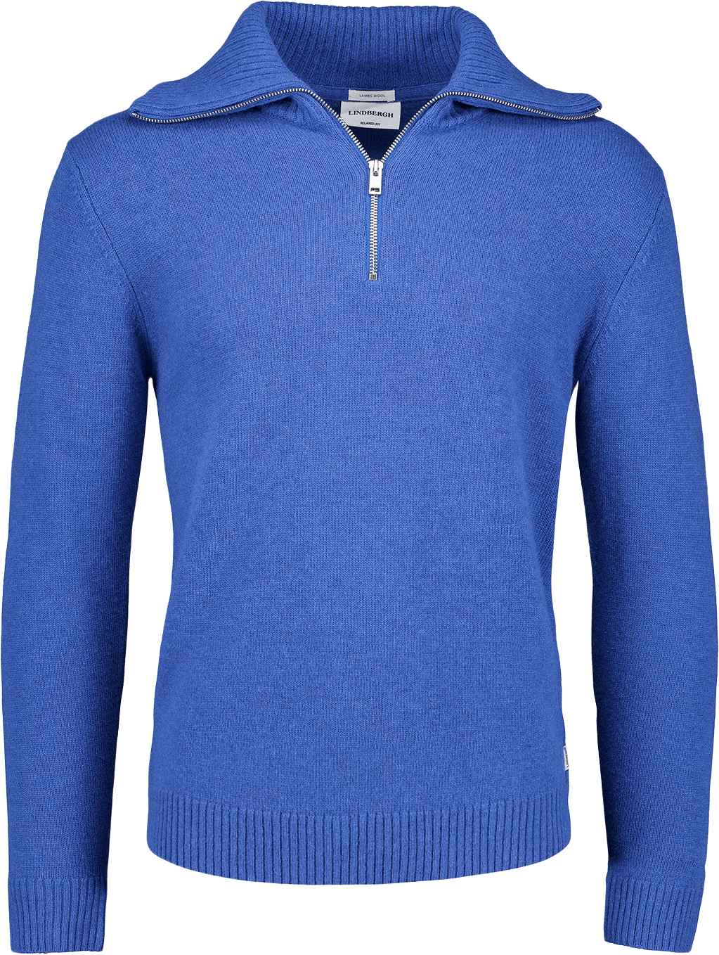 Lindbergh Lambswool half zip knit oversize collar Knit, från Lindbergh, i färgen Sky Blue Mel.