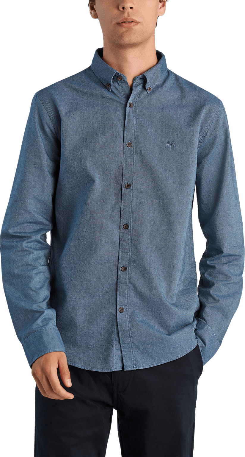 Oxford skjorta, från Lindbergh, i färgen Dust Blue Mix.