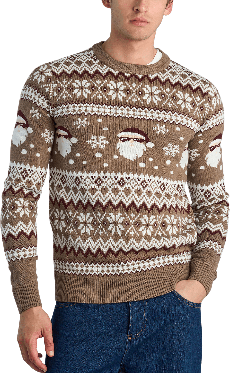 Santa sweater Knit, från Lindbergh, i färgen Brown.