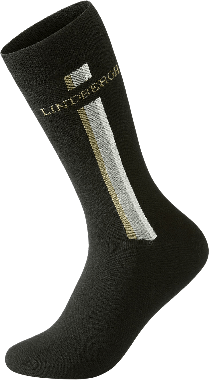 Logo bambo sock, från Lindbergh, i färgen Black Stone.