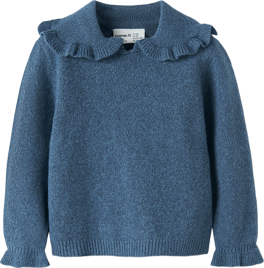 Kristena Knit Top, från Name It, i färgen Vintage Indigo.