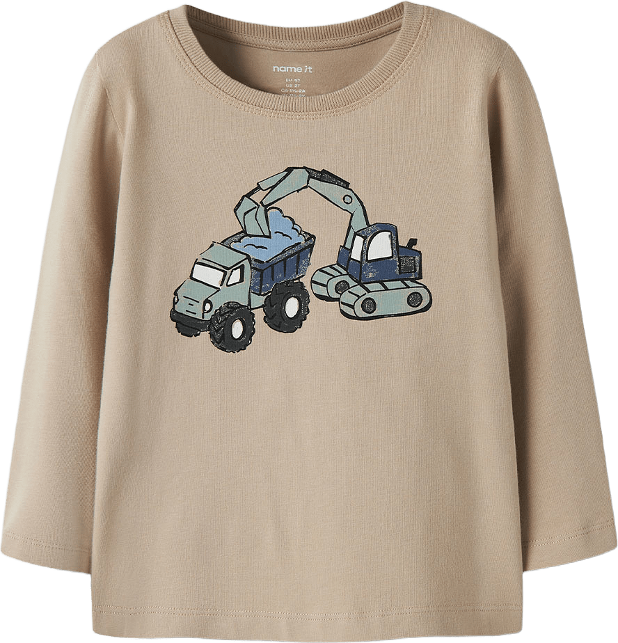 Karke T-Shirt, från Name It, i färgen Sesame.