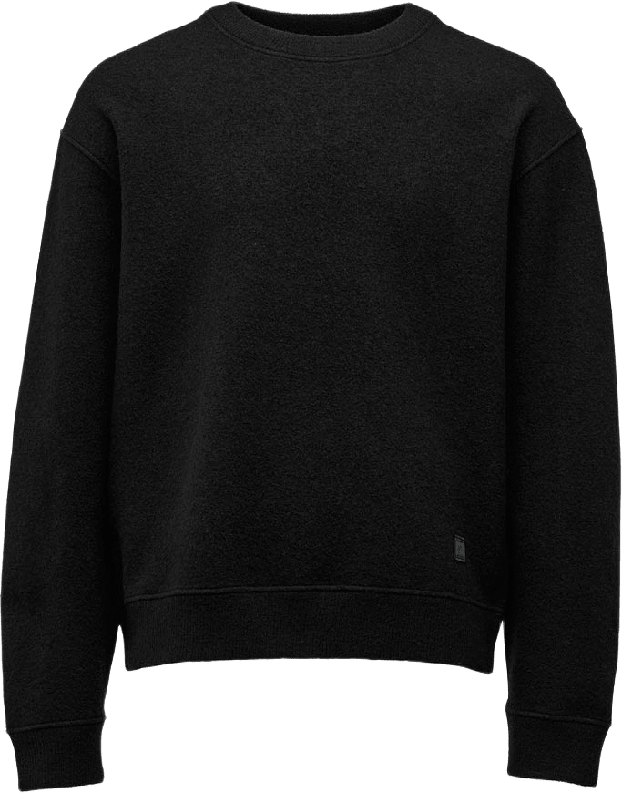 Seaham Boiled Wool Sweater, från Cesar, i färgen Black.