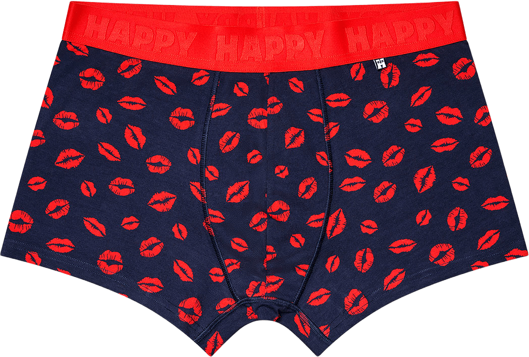 1-Pack Kisses Short Boxer, från Happy Socks, i färgen Navy.
