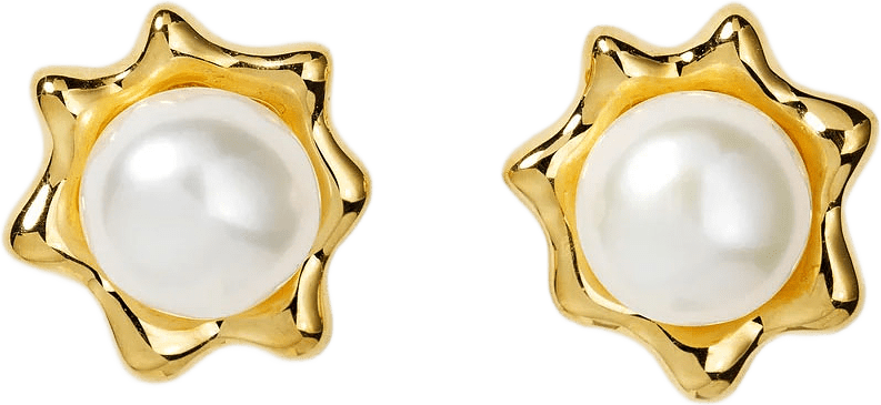 Florentina Pearl Studs Earrings, från Syster P, i färgen Gold.