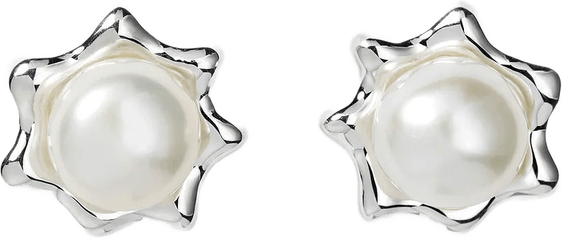 Florentina Pearl Studs Earrings, från Syster P, i färgen Silver.