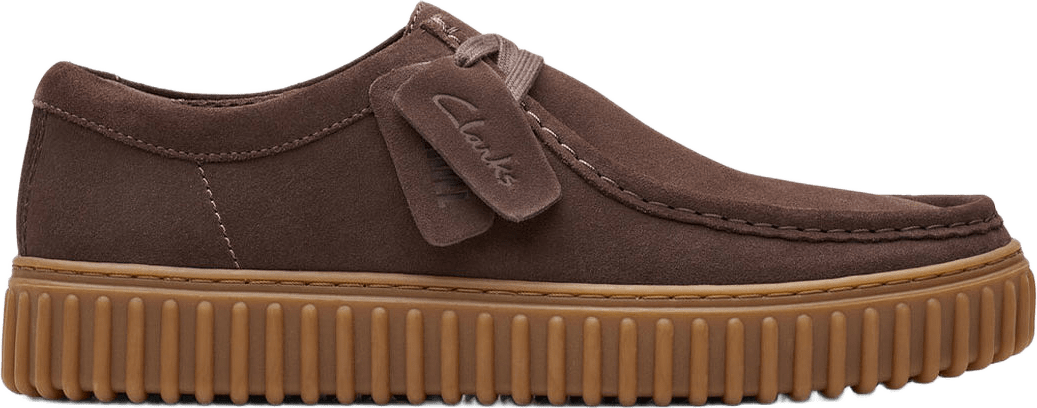 Torhill Lo G, från Clarks, i färgen Dark Brown Suede.