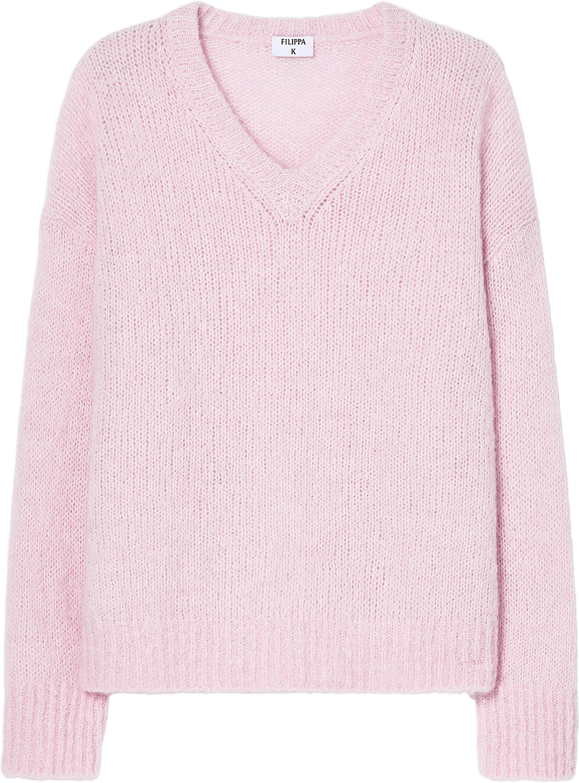Hairy Alpaca V-neck Sweater, från Filippa K, i färgen Light Pink.