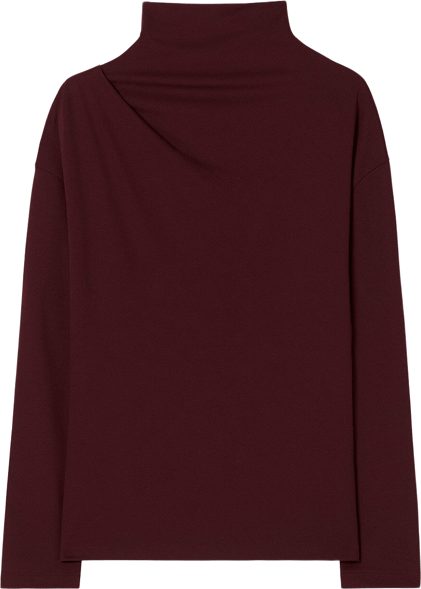 Scooped Longsleeve Top, från Filippa K, i färgen Dark Burgundy.