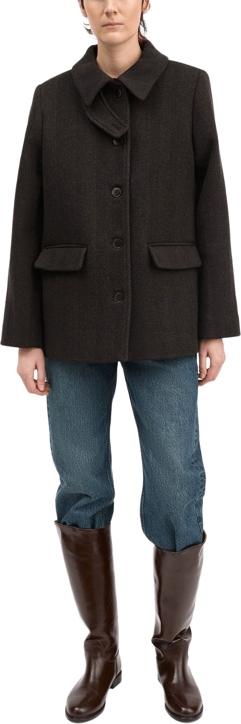 Alfred jacket, från Skall Studio, i färgen Brown Herringbone.