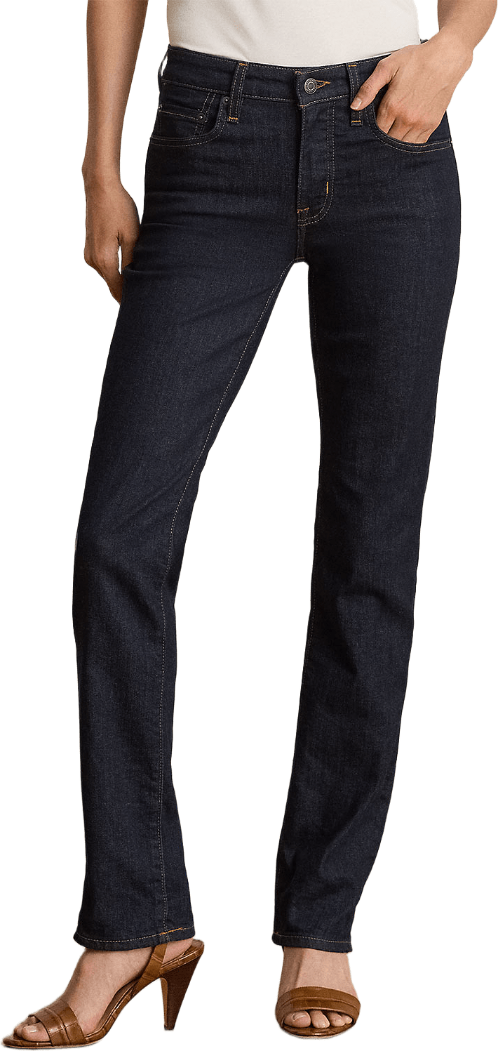 High-Rise Slim Straight Jean, från Lauren Ralph Lauren, i färgen Rinse Wash.
