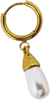 Veja Drop Single Earrings, från WOS, i färgen Gold/Pearl.