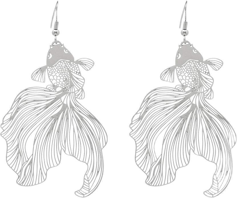 Goldfish Earrings, från WOS, i färgen Silver.