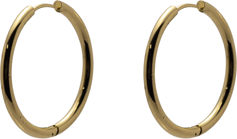 Thick Hoops Earrings, från WOS, i färgen Gold.