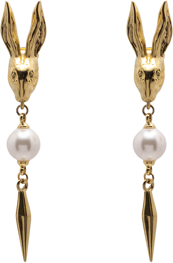 Rabbit Earrings, från WOS, i färgen Gold.