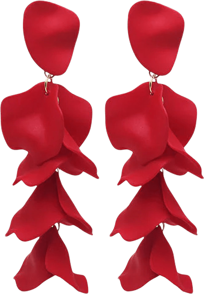 Flake Earrings, från WOS, i färgen Red.