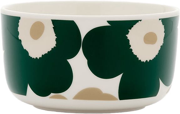 Unikko Skål 5 dl, från Marimekko, i färgen White, D.green, Beige, Lt.sand.